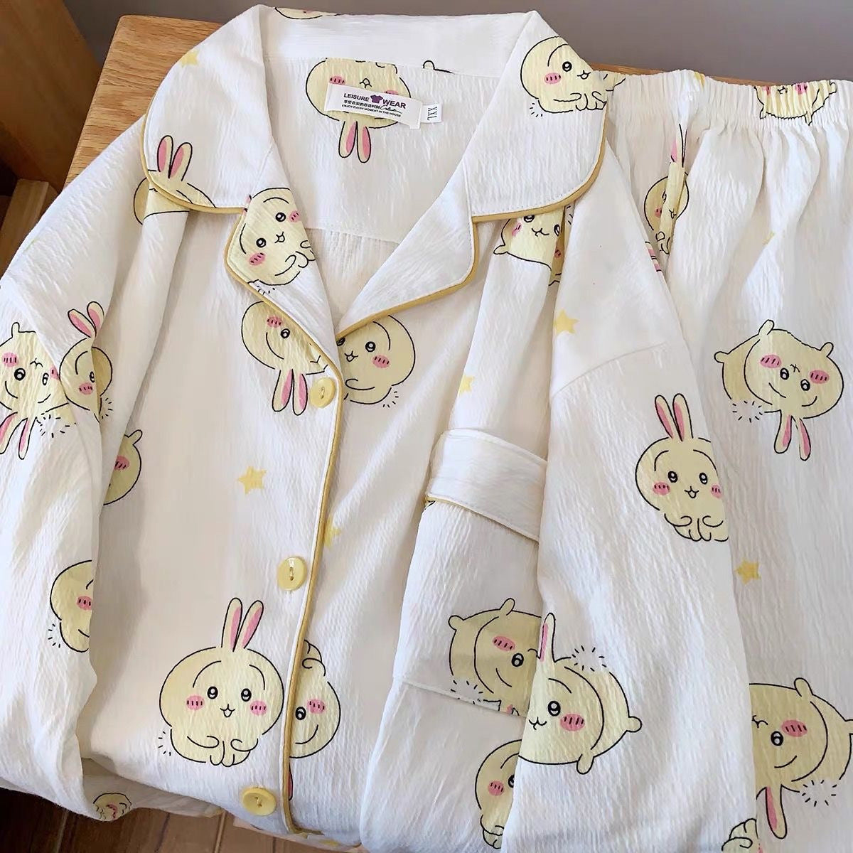 Japanese Sweet Cartoon Long Sleeved Pajamas For Women