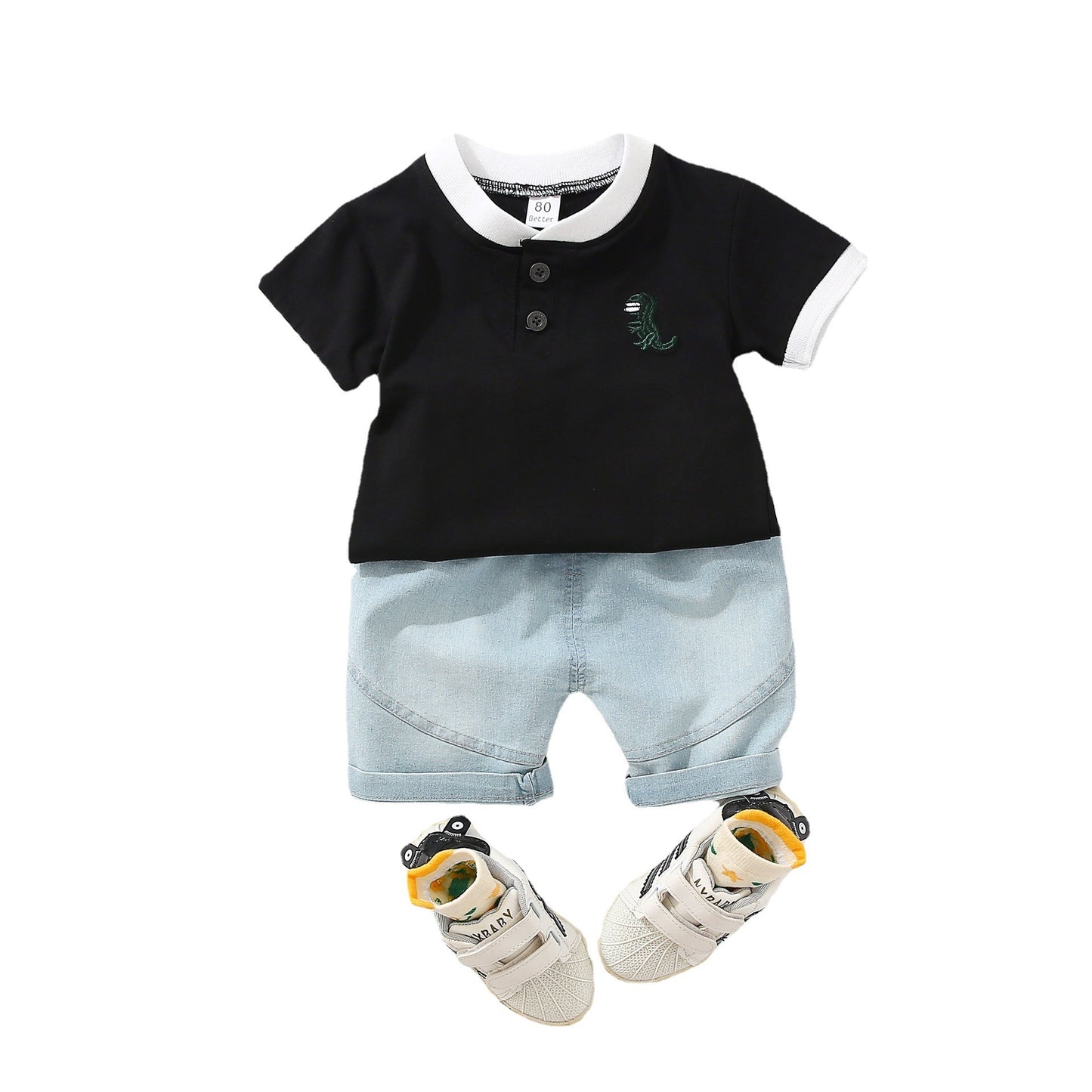 Children's Multi-color Short Sleeve Suit Summer