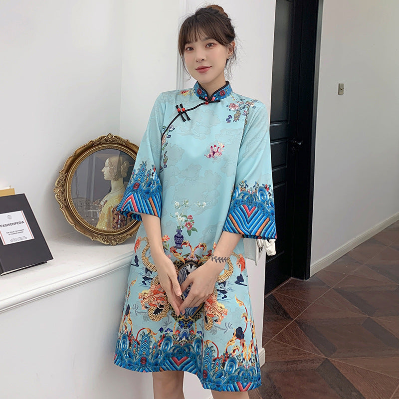 Tang Suit National Style Retro Girl Young Cheongsam