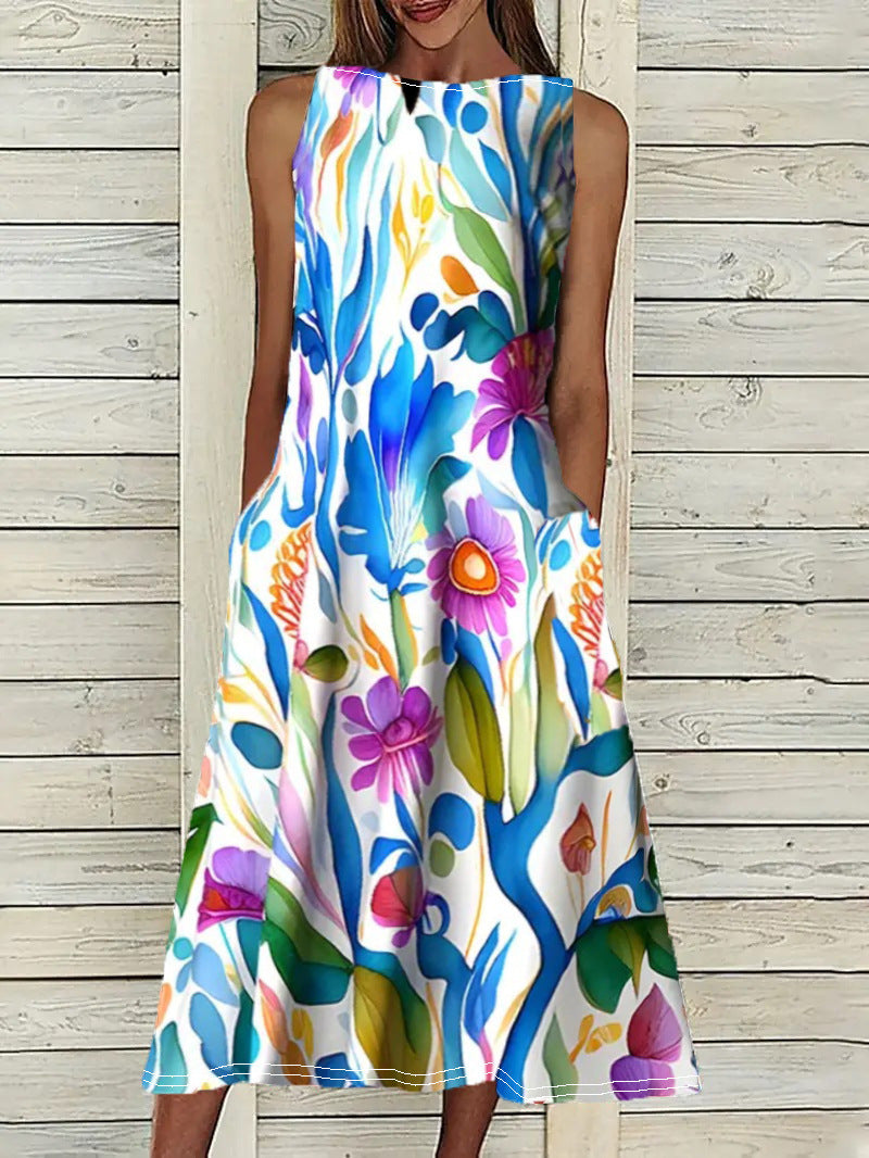 Women's Vest Printed Elegant Plus Size Dress