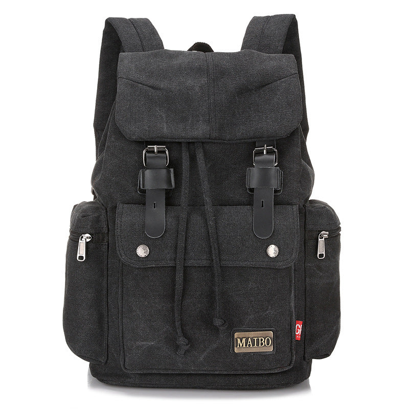 Men And Women Canvas Backpack Large-capacity Bucket