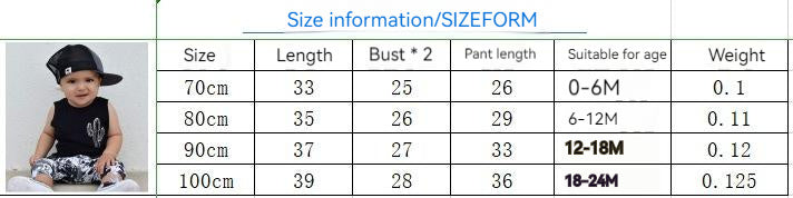 Children's Clothing Sleeveless For Boy Cactus Letter Two-piece Set