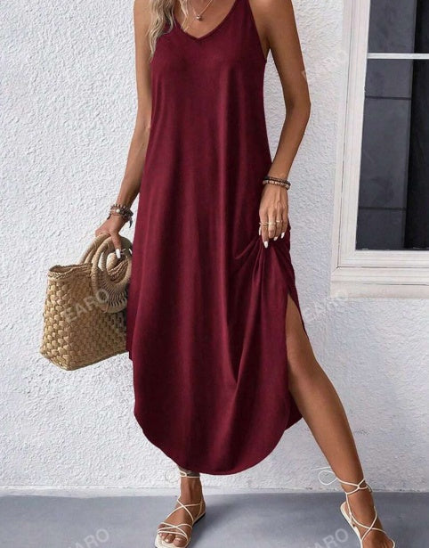 Ladies Lunch Break Solid Color Dress