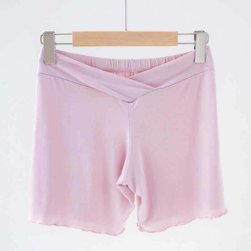 Summer Anti-exposure Belly Support Summer Thin Leggings Shorts Low Waist Plus Size