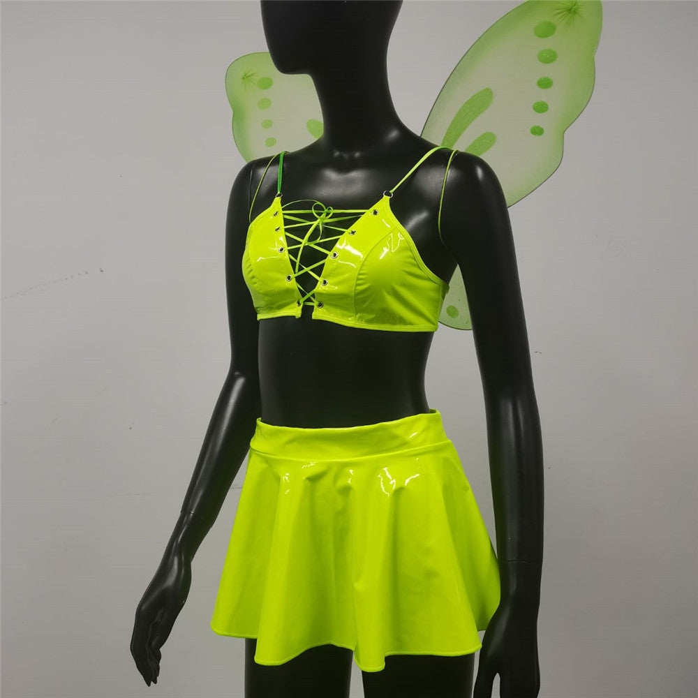 Lingerie Set Emotional Cleavage Split Skirt Wings