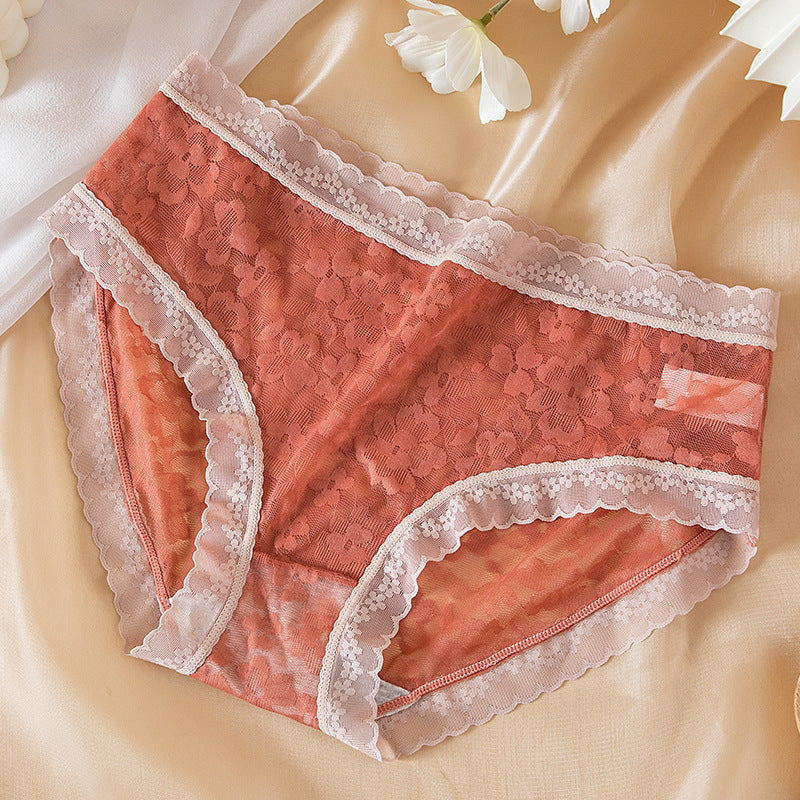 Lace Mid Waist Women's Briefs