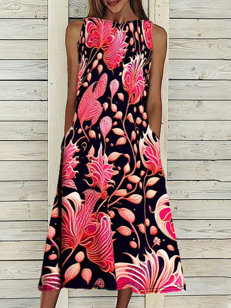 Women's Vest Printed Elegant Plus Size Dress