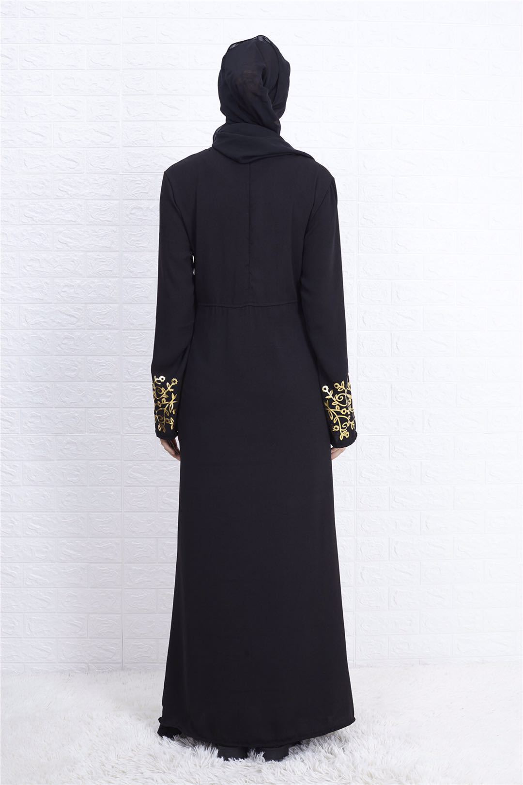 Contrast Color Slim Fit Temperament Long Dress Gilding Stitching