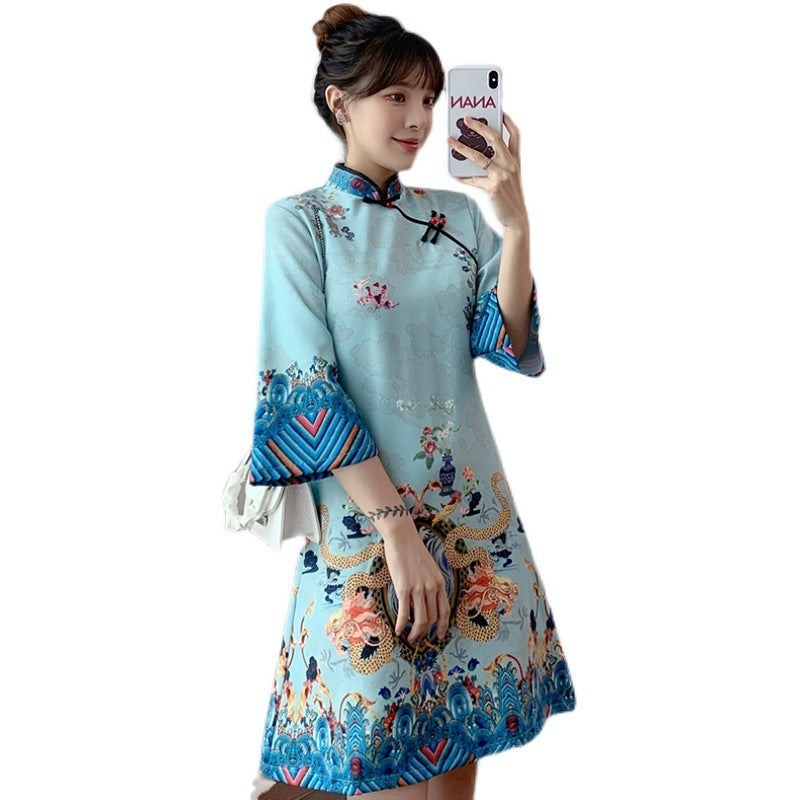 Tang Suit National Style Retro Girl Young Cheongsam