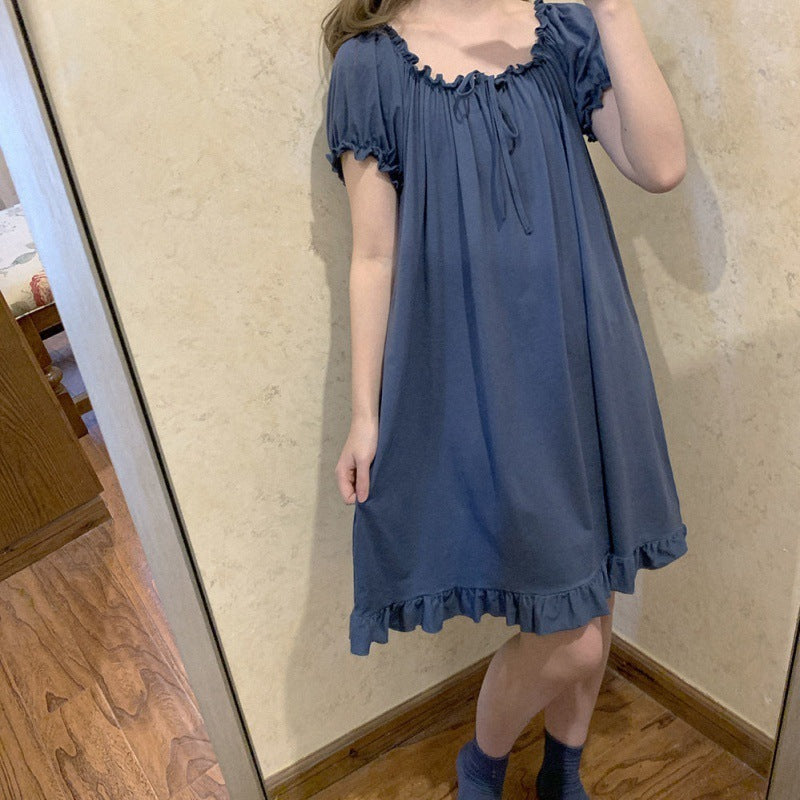 Pajamas Women Summer Set Simple Short Sleeves With Chest Pad