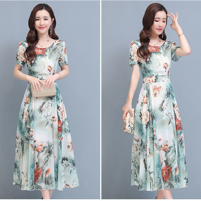Elegant Floral Fashion Dress Women's Summer Fashion
