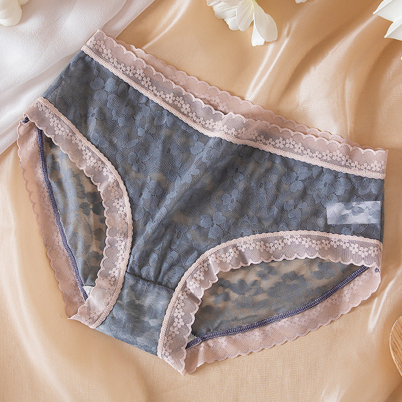 Lace Mid Waist Women's Briefs