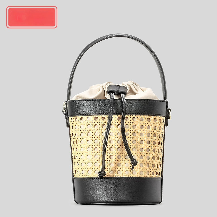 New Hand-woven Rattan Bucket Bag For Women