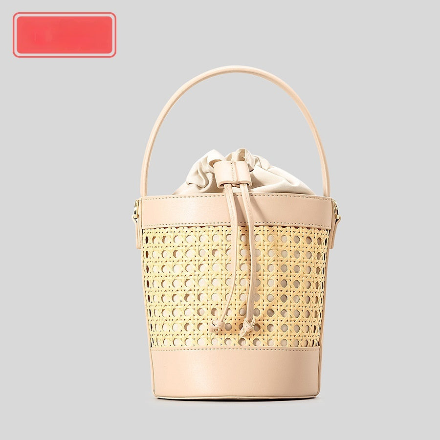 New Hand-woven Rattan Bucket Bag For Women