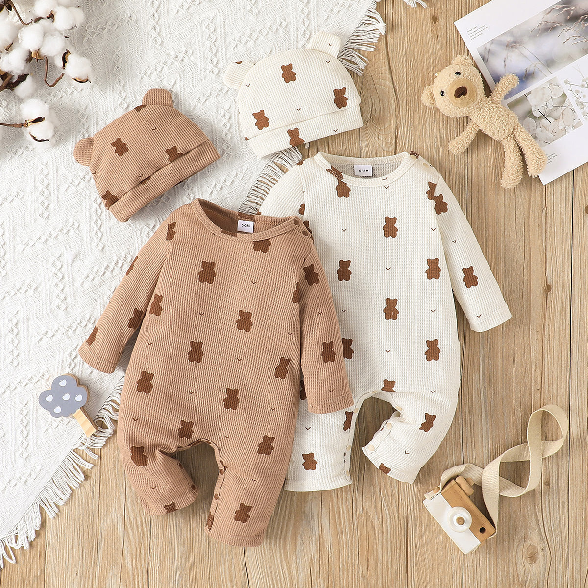 Boys' Casual Cute Long-sleeved Jumpsuit