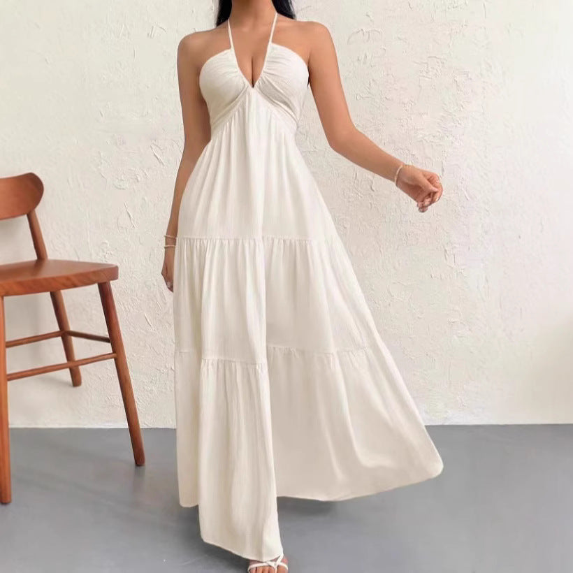 Pure Desire Style Sexy Backless Halter Suspender Skirt Women's Summer