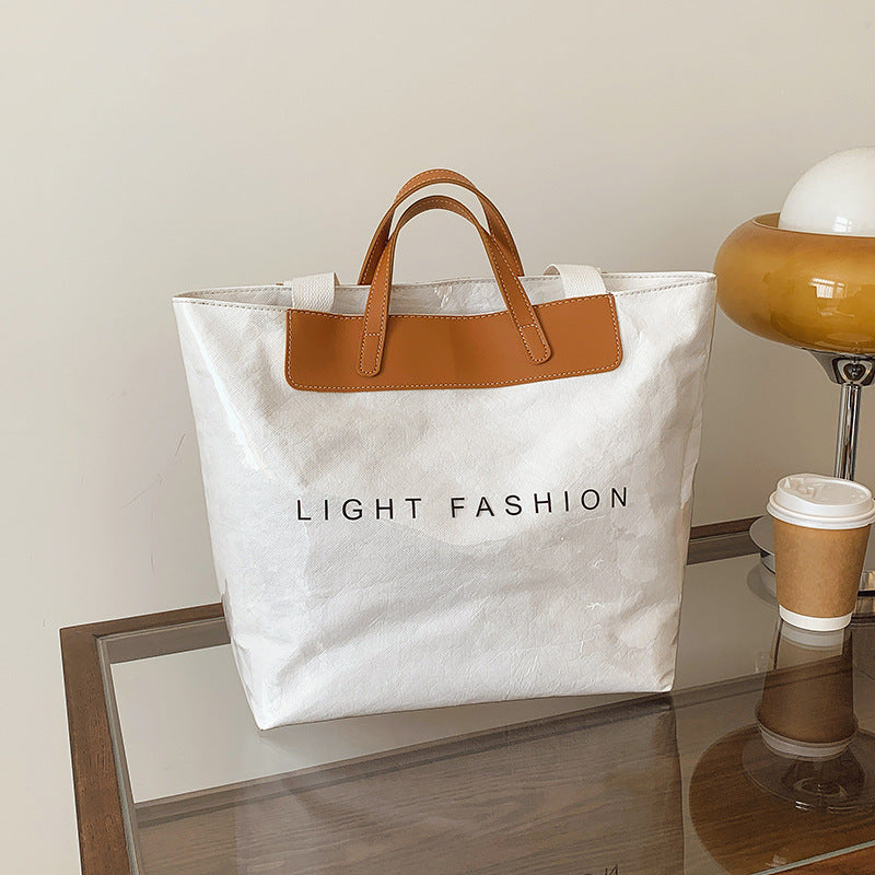 Fashion Tote Bag Special Texture Sewing Line Letter Shoulder Bag
