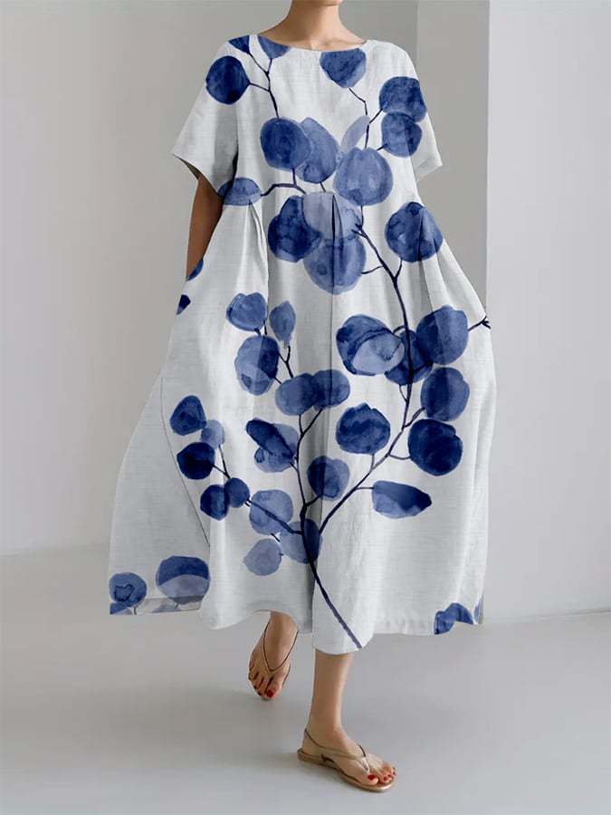 Women's Fashion Premium Short Sleeve Print Dress