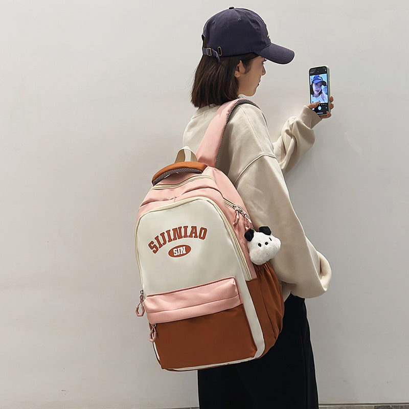 College Student Couple Travel Backpack