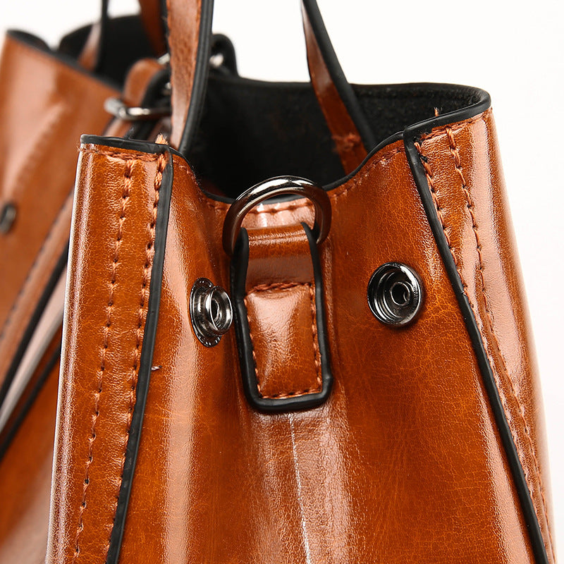 Luxury Retro Women's Hand-carrying Solid Color Simple