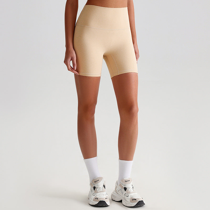 Double-sided Brushed Nude Feel Tight Stretch Sports Fitness Shorts Yoga Shorts