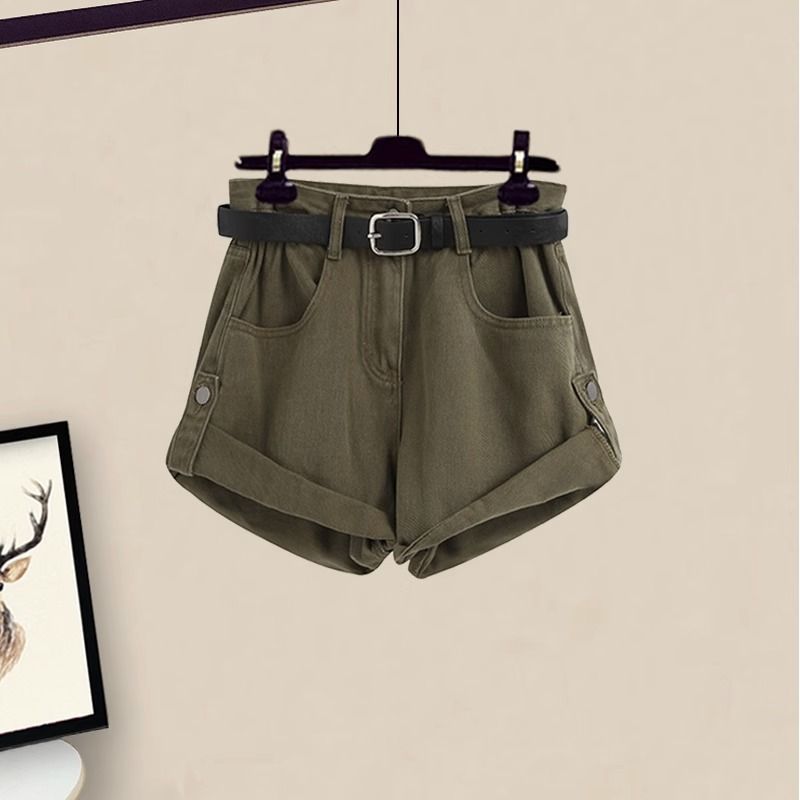 Casual Slim-looking Clothes Women's Short-sleeved Top Cargo Shorts