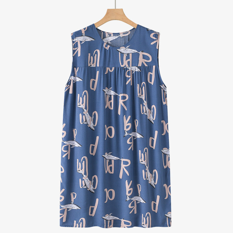 Sleeveless Nightdress Pajamas Thin Loose Home Wear