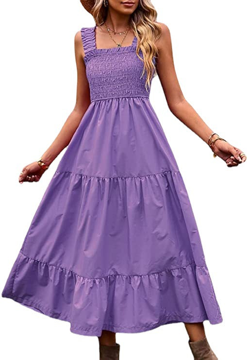 Casual Bohemian Sleeveless Spaghetti Strap Women's Summer Maxi Dress