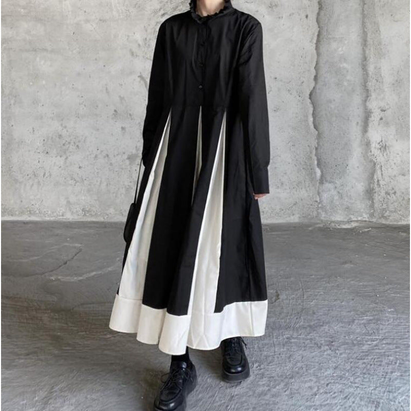 Black And White Contrasting-color Dress Children