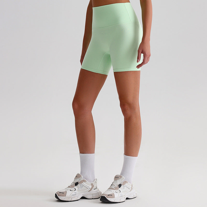 Double-sided Brushed Nude Feel Tight Stretch Sports Fitness Shorts Yoga Shorts