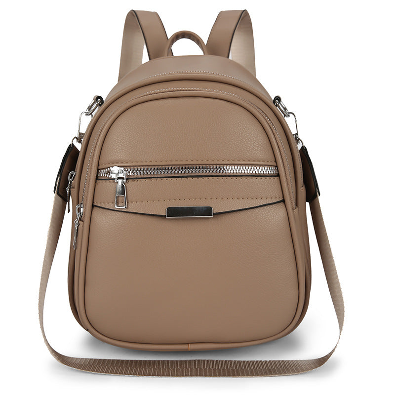 All-matching Solid Color Casual Trend Travel Bag School Bag