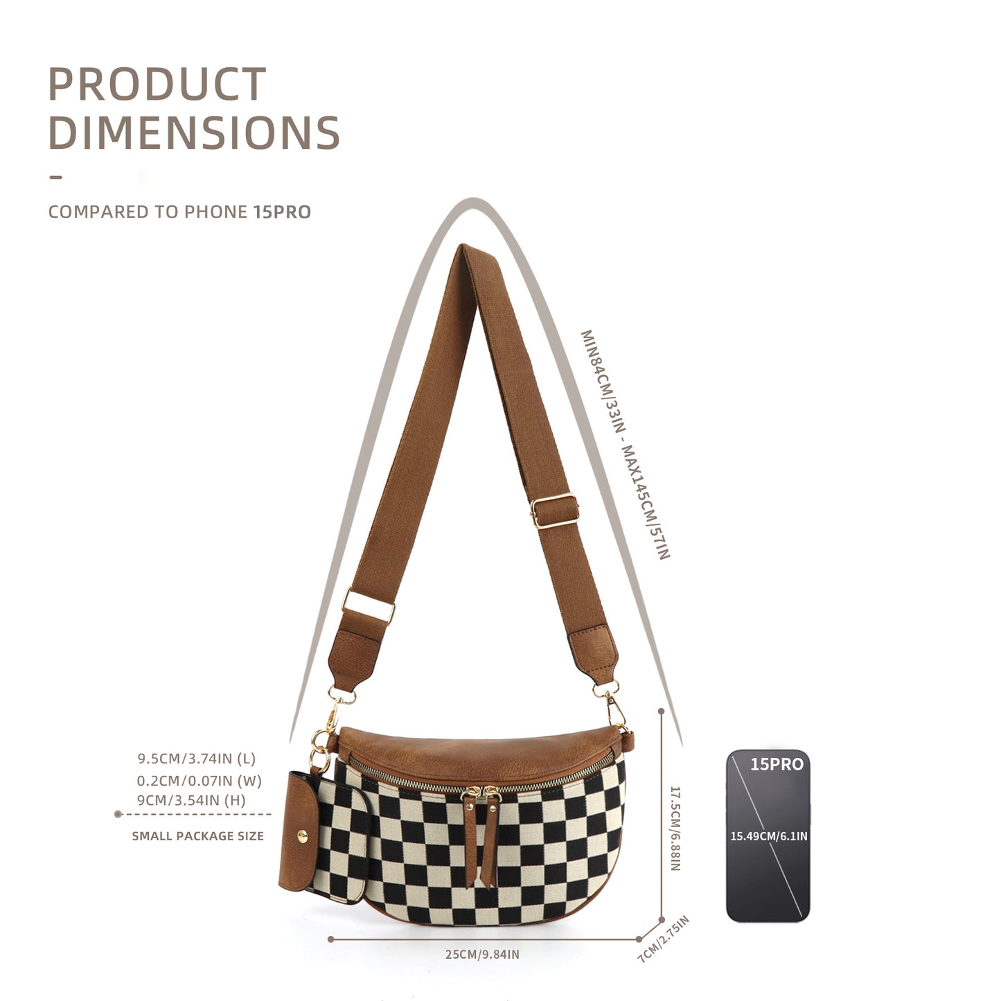 Plaid Waist Trendy All-match Messenger Bag