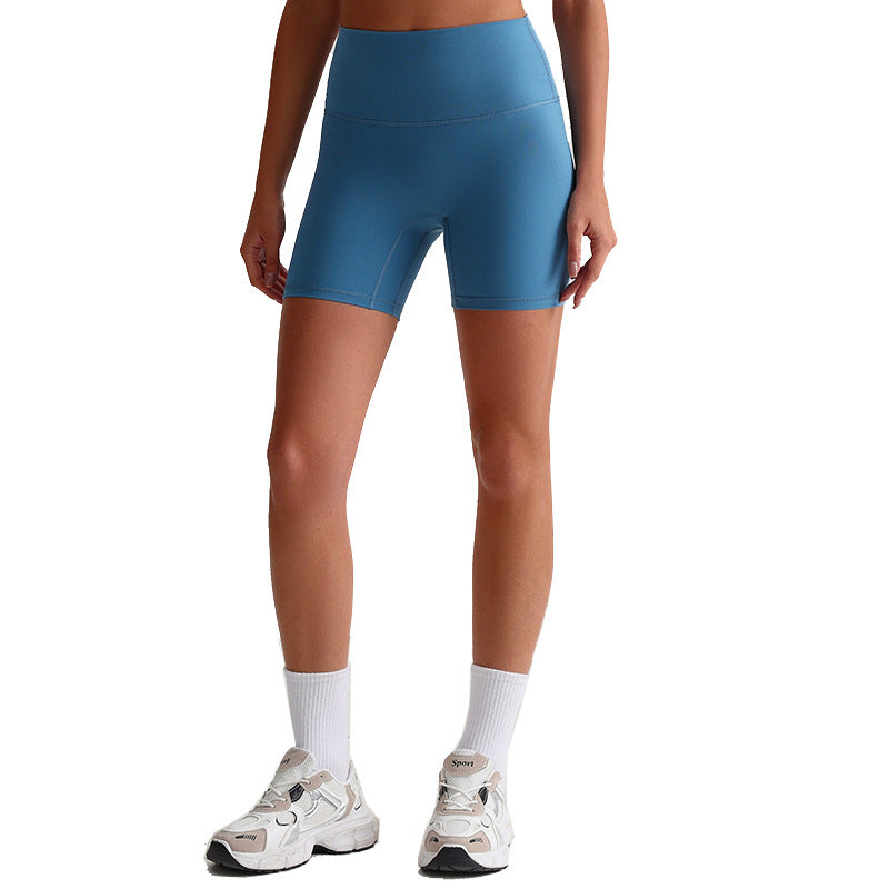 Double-sided Brushed Nude Feel Tight Stretch Sports Fitness Shorts Yoga Shorts