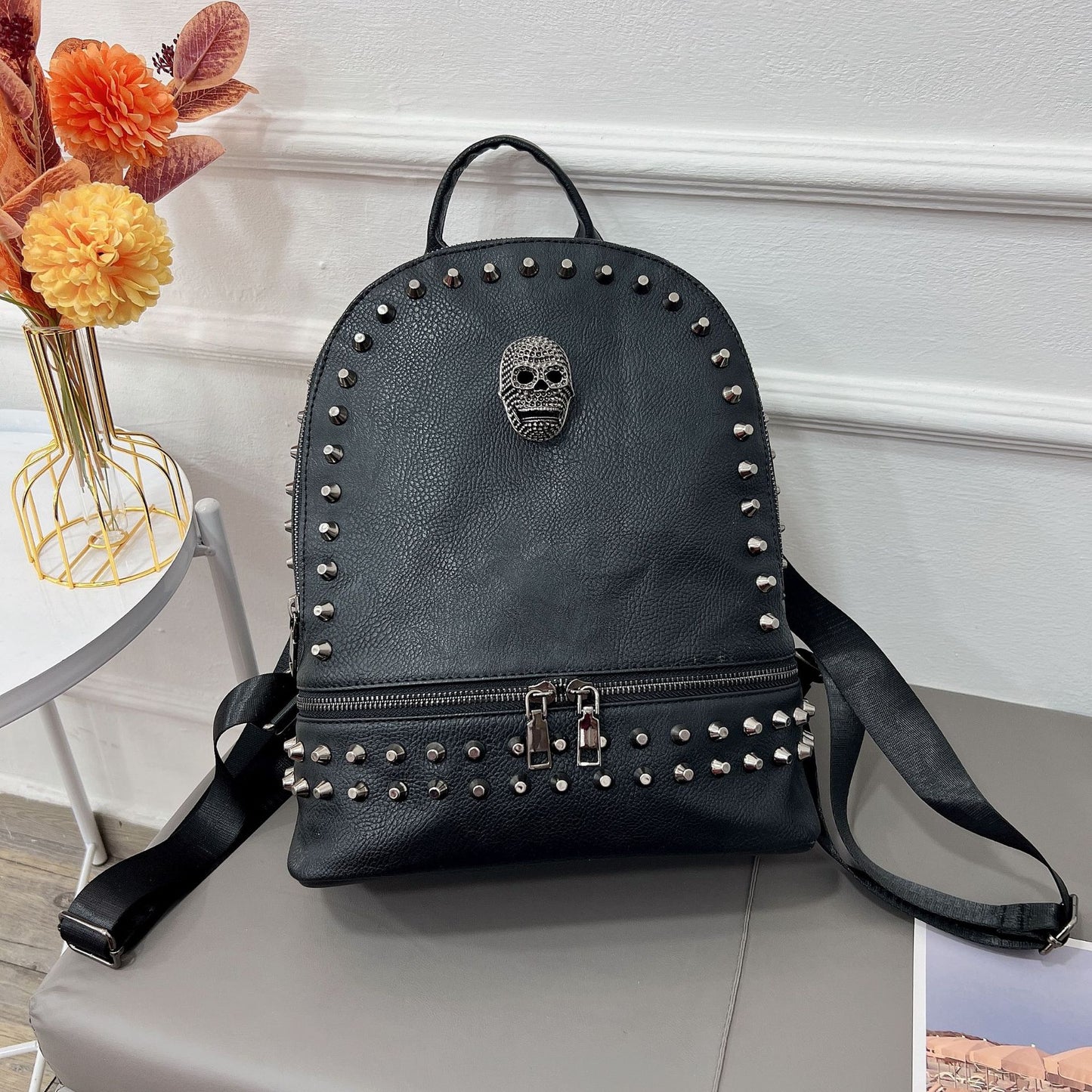 European And American Fashion Minimalist Versatile Casual Soft Leather Portable Backpack