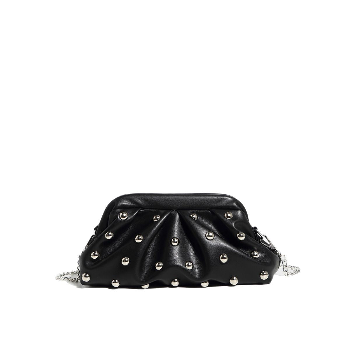Pleated Dumpling Bag Rivet Chain Shoulder Messenger Bag