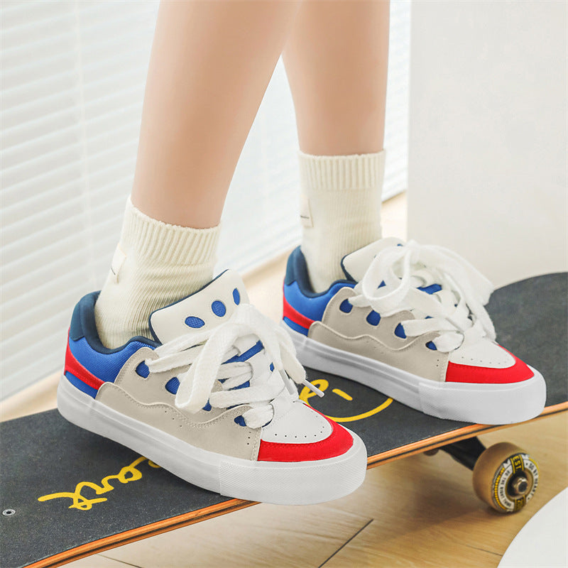 Breathable Color-blocking Board Shoes Couple Bread Shoes