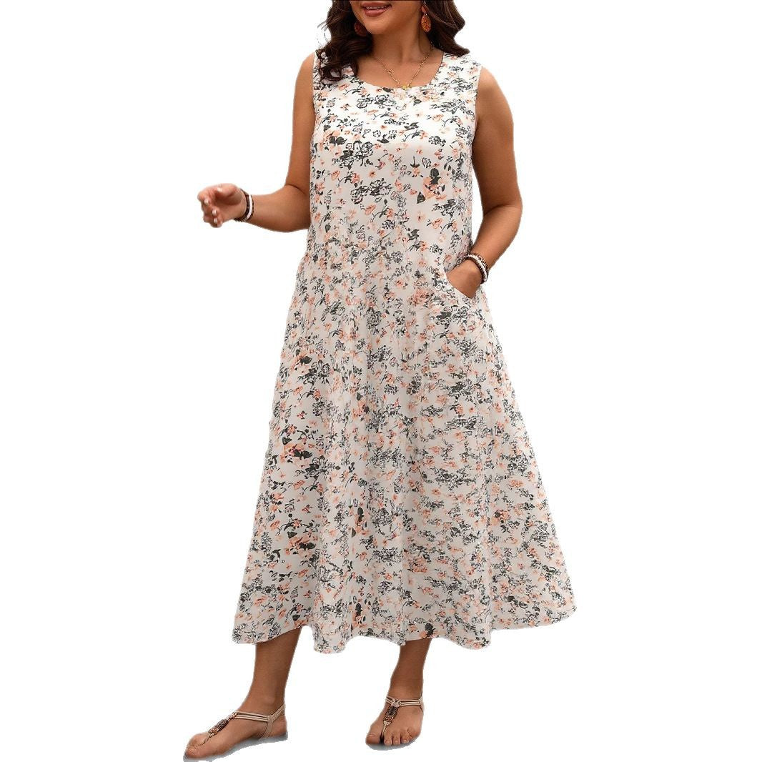 Women's Fashionable Printed Sleeveless Sling Dress