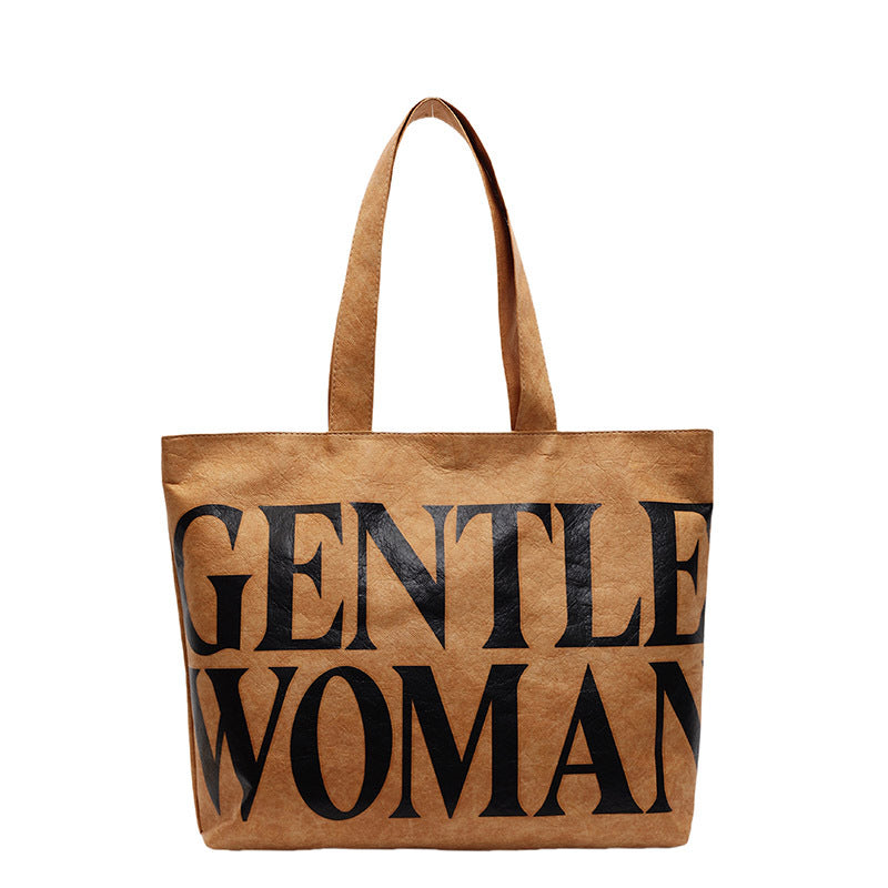 Tyvek Casual Cool Letter Printing Large Capacity Totes