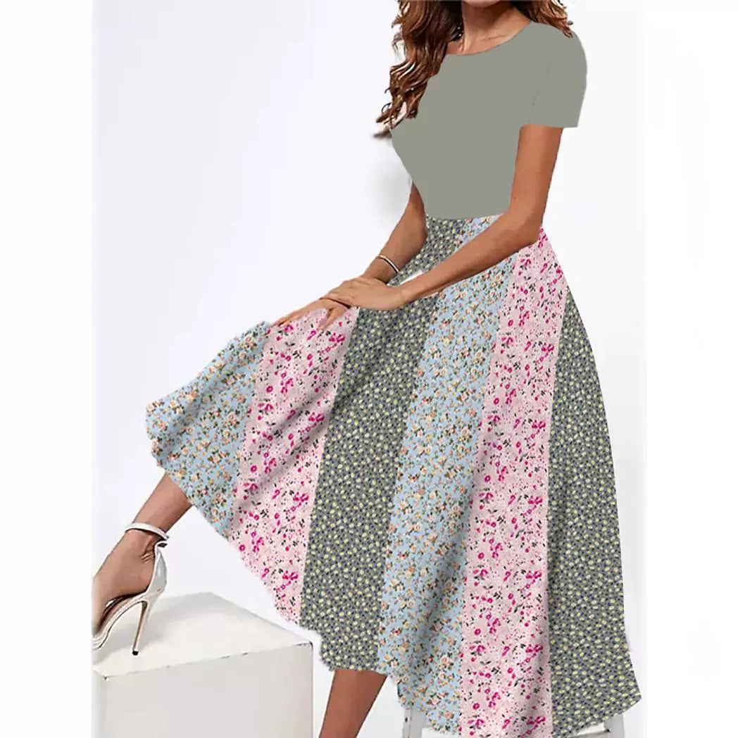 Women's Fashion 3D Printing Summer Slim Fit Dress