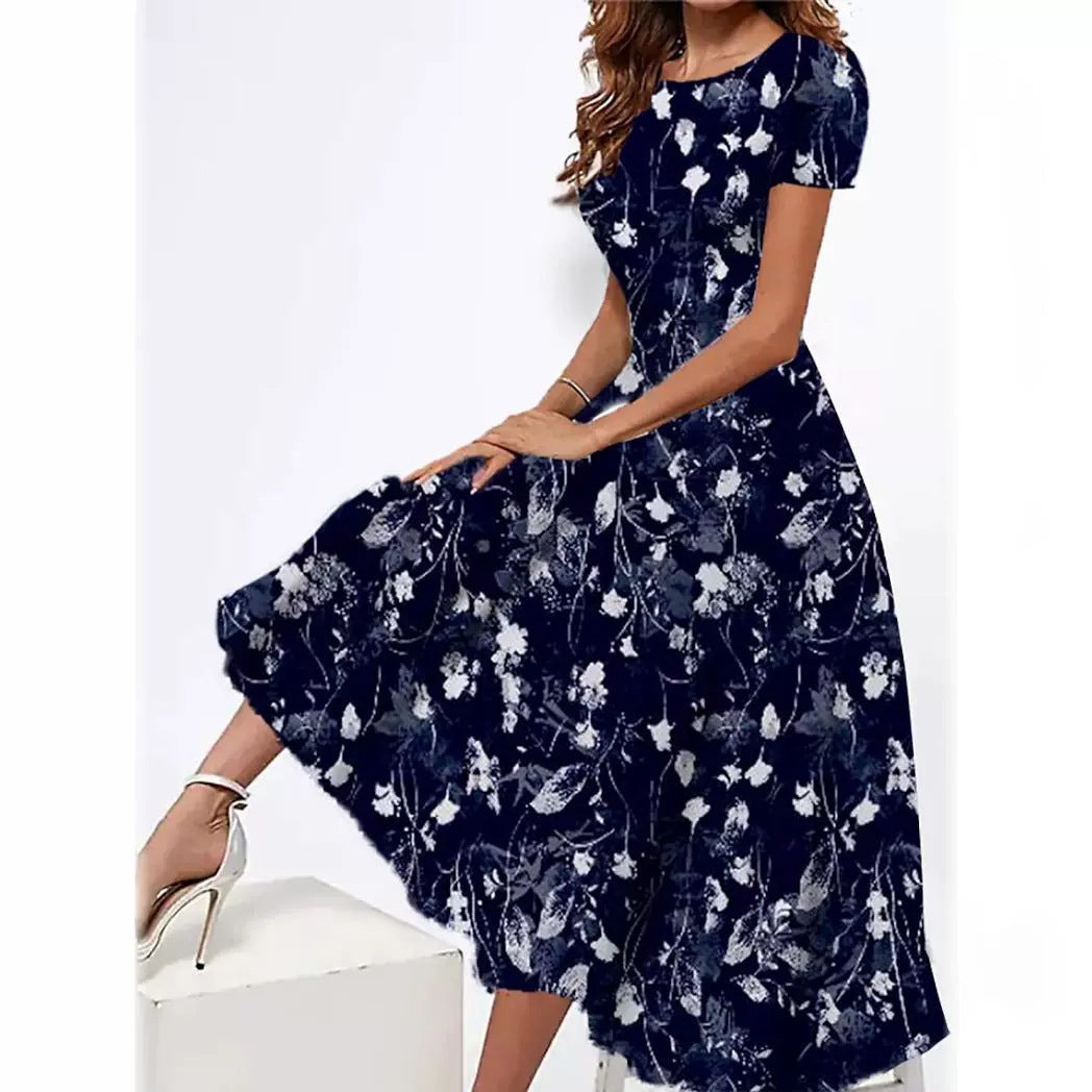 Women's Fashion 3D Printing Summer Slim Fit Dress