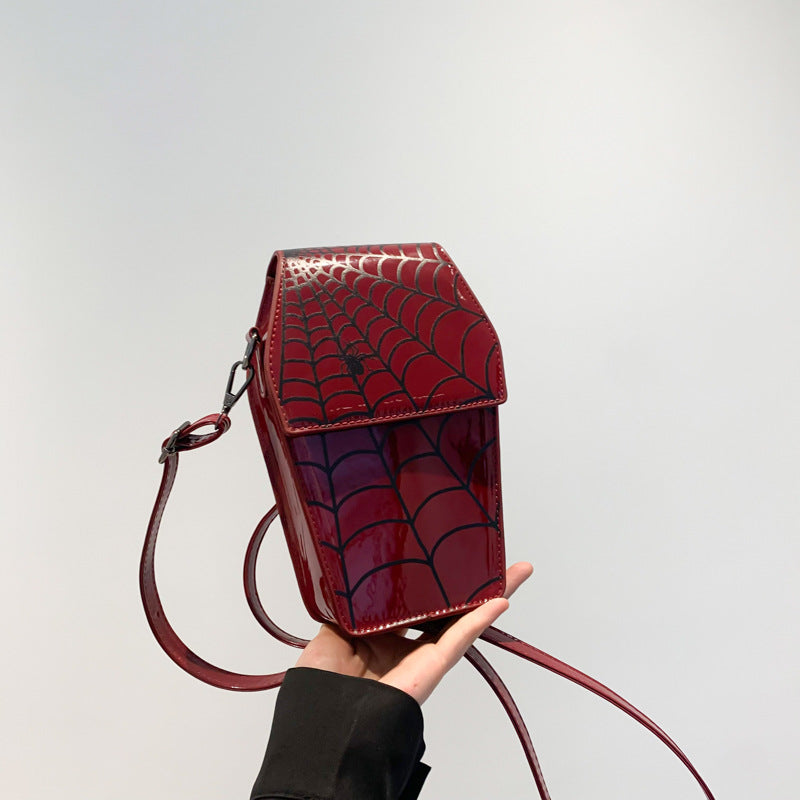 Personalized Niche Design Spider Printed Shoulder Bag Western Style Messenger Bag