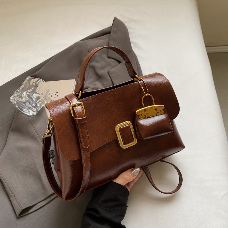Women's Fashion Messenger Bag Double-layer All Match With Zipper
