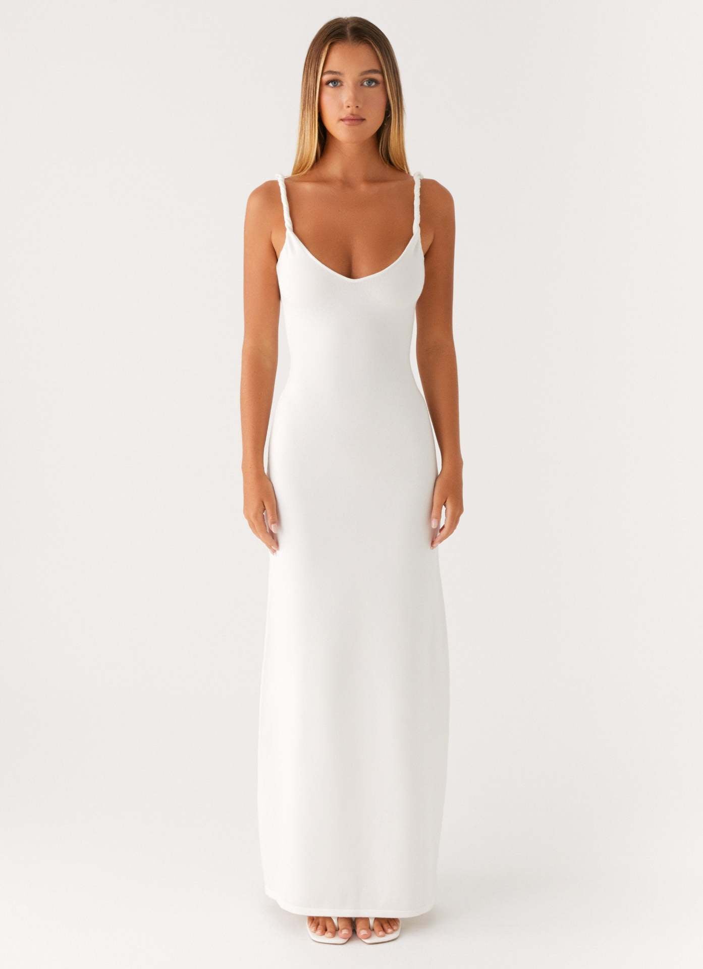 Women's V-neck Backless Bra Sling Midi Dress