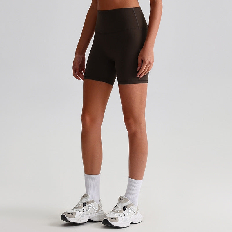Double-sided Brushed Nude Feel Tight Stretch Sports Fitness Shorts Yoga Shorts