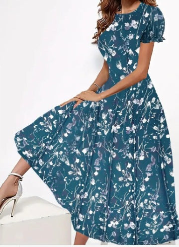 Women's Fashion 3D Printing Summer Slim Fit Dress