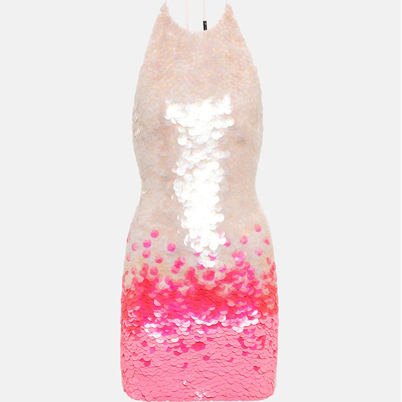 Women's Fashion Gradient Sequin Mini Dress