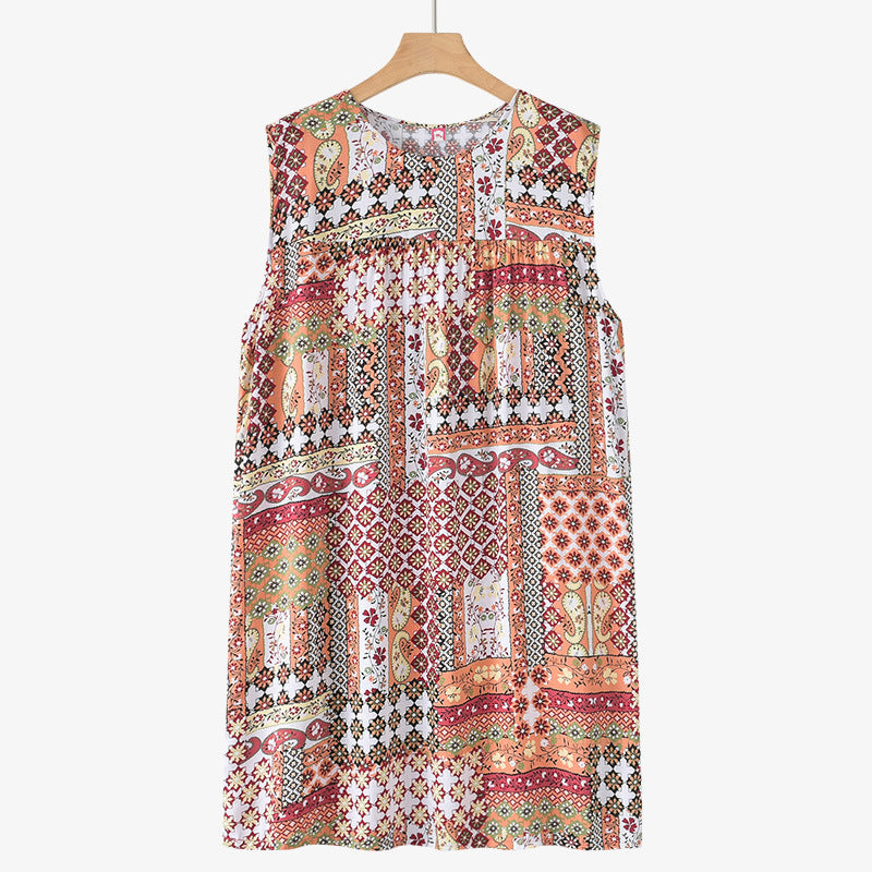Sleeveless Nightdress Pajamas Thin Loose Home Wear