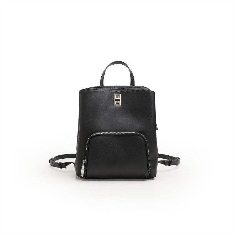 Genuine Leather Casual Cowhide Zipper Backpack