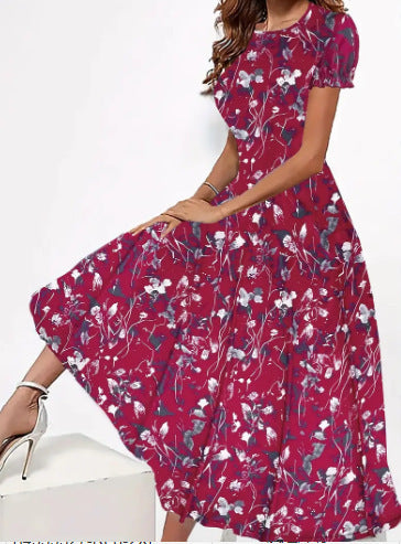 Women's Fashion 3D Printing Summer Slim Fit Dress