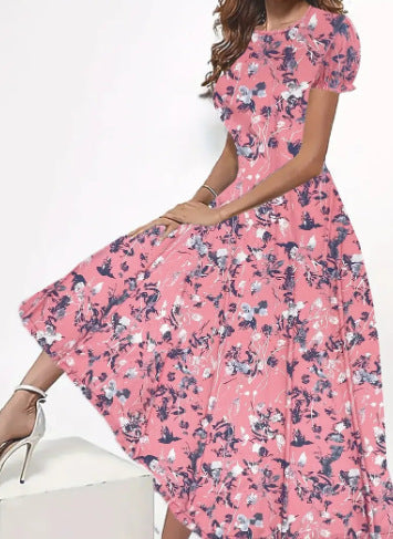 Women's Fashion 3D Printing Summer Slim Fit Dress